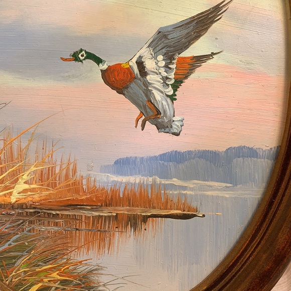Original oil/acrylic(?) painting ducks in flight - Picture 6 of 13